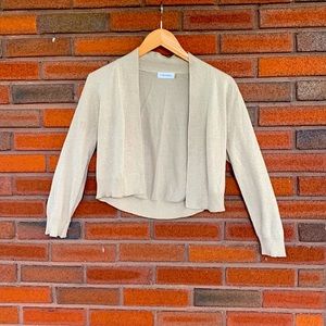 Calvin Klein gold metallic light summer shell sweater. Size medium